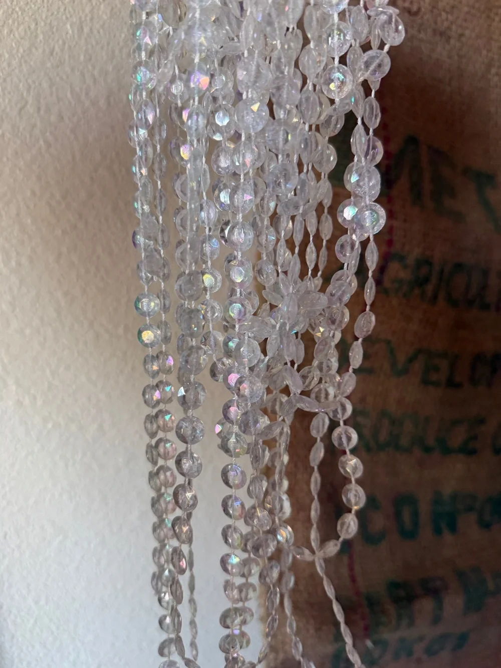 Clear Iridescent Beaded Curtain Strand - Home Accents misc lengths garland